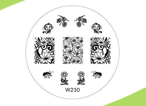 NAIL ART IMAGE STAMPING PLATE (W-SERIES) 7cm
