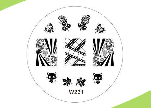 *SALE* NAIL ART IMAGE STAMPING PLATE (W-SERIES) 7cm