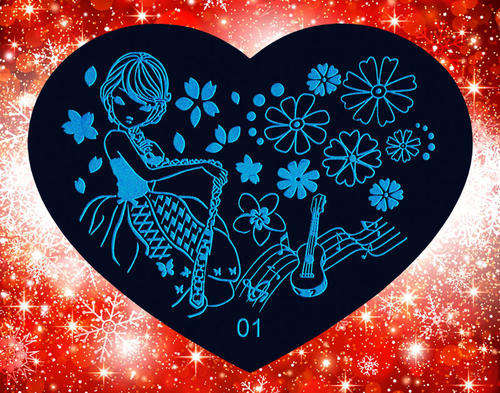 NAIL ART IMAGE STAMPING PLATE (HEART-SERIES)