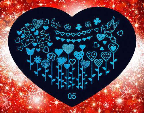 NAIL ART IMAGE STAMPING PLATE (HEART-SERIES)