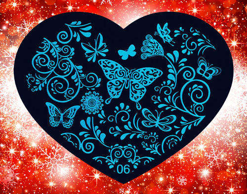 NAIL ART IMAGE STAMPING PLATE (HEART-SERIES)