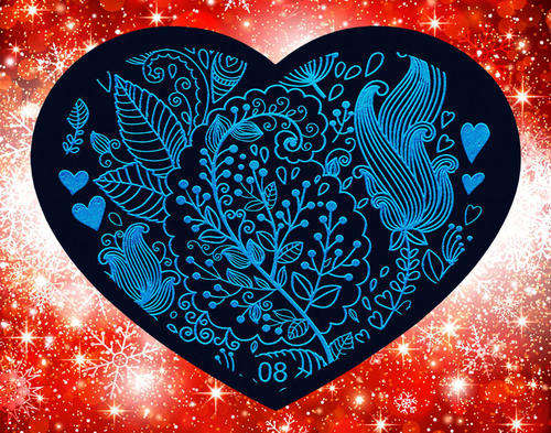 NAIL ART IMAGE STAMPING PLATE (HEART-SERIES)
