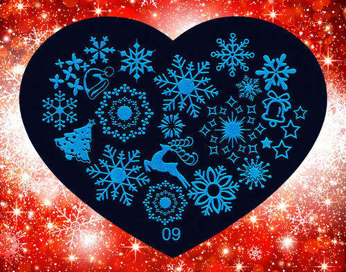 NAIL ART IMAGE STAMPING PLATE (HEART-SERIES)