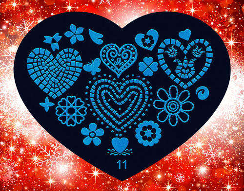 NAIL ART IMAGE STAMPING PLATE (HEART-SERIES)