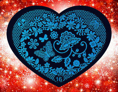 NAIL ART IMAGE STAMPING PLATE (HEART-SERIES)