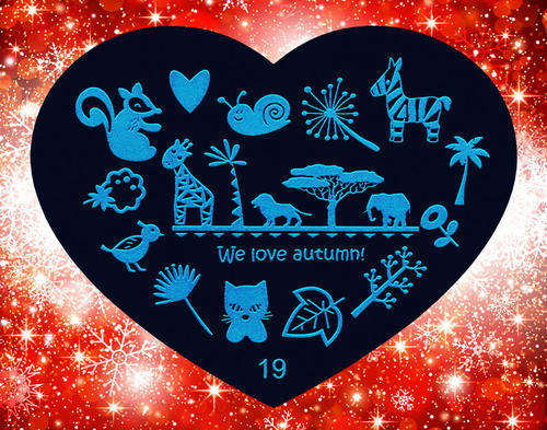 NAIL ART IMAGE STAMPING PLATE (HEART-SERIES)