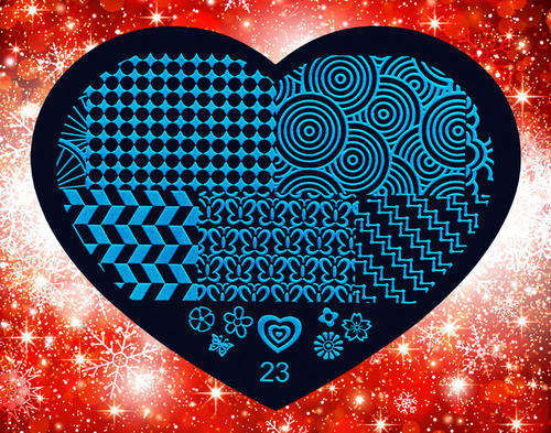 NAIL ART IMAGE STAMPING PLATE (HEART-SERIES)