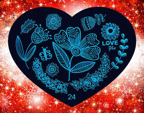 NAIL ART IMAGE STAMPING PLATE (HEART-SERIES)