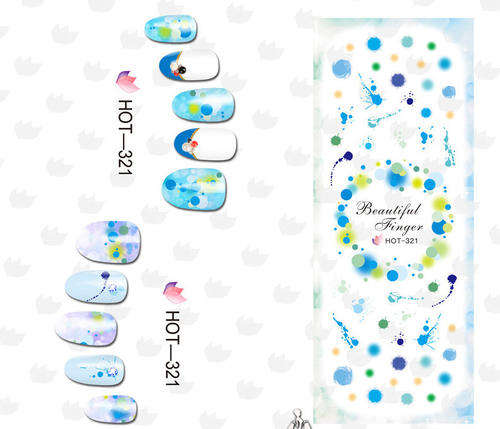 NAIL ART - WATER TRANSFER - COLOR BURST