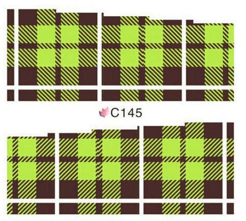 NAIL ART - WATER TRANSFER - CHECK PATTERN