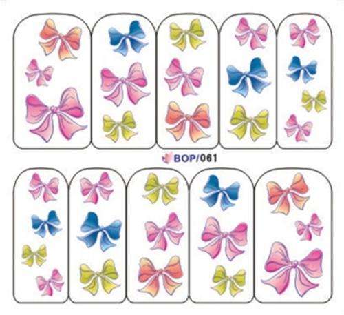 NAIL ART - WATER TRANSFER - BOWS