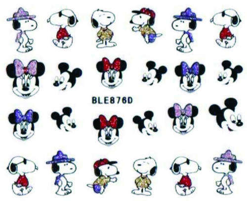 NAIL ART - GLITTER - STICKER - MICKEY
