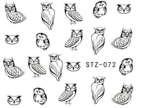 NAIL ART - WATER TRANSFER - OWL