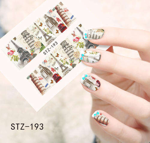NAIL ART - WATER TRANSFER - TOWER