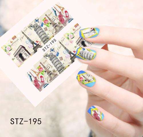 NAIL ART - WATER TRANSFER - TOWER