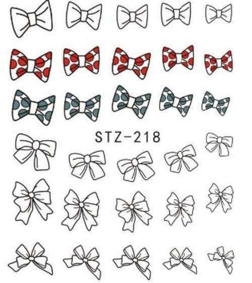 NAIL ART - WATER TRANSFER - BOWS
