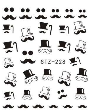 NAIL ART - WATER TRANSFER - MUSTACHE