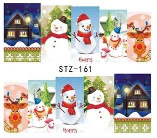 NAIL ART - WATER TRANSFER - SNOWMAN