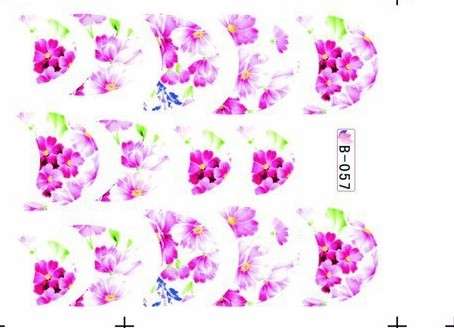 NAIL ART - WATER TRANSFER - TIPS - FLOWERS