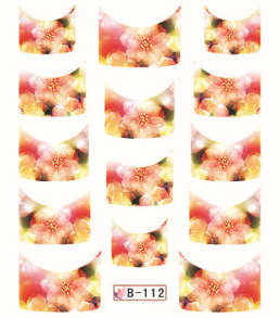 NAIL ART - WATER TRANSFER - TIPS - FLOWERS