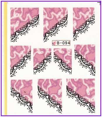 NAIL ART - WATER TRANSFER - TIPS - PATTERN