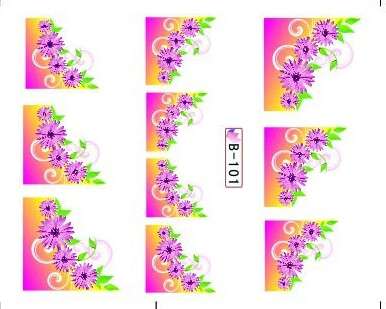 NAIL ART - WATER TRANSFER - TIPS - PATTERN