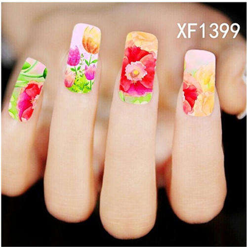 NAIL ART - WATER TRANSFER - FLOWERS
