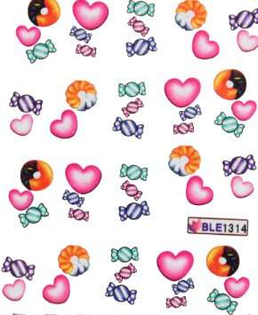NAIL ART - WATER TRANSFER - HEARTS
