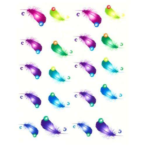 NAIL ART - WATER TRANSFER - FEATHER