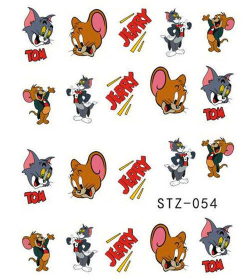 NAIL ART - WATER TRANSFER - TOM & JERRY