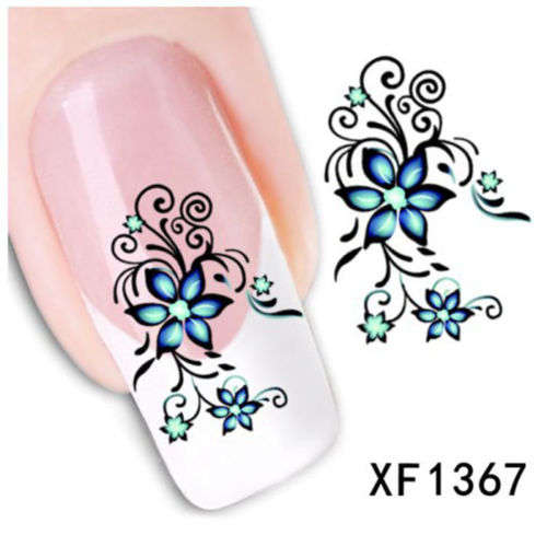 NAIL ART - WATER TRANSFER - FLOWERS