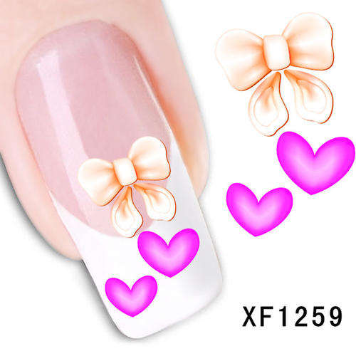 NAIL ART - WATER TRANSFER - HEARTS