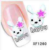 NAIL ART - WATER TRANSFER - BUNNY