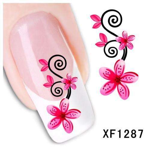 NAIL ART - WATER TRANSFER - FLOWERS