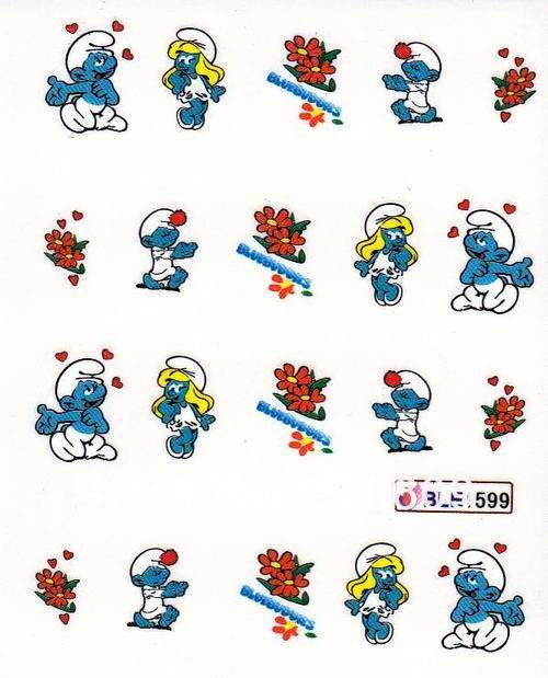 NAIL ART - WATER TRANSFER - SMURF