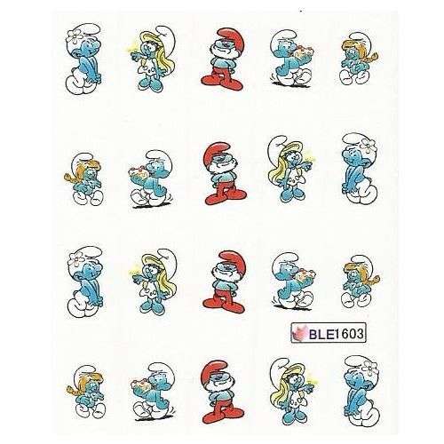 NAIL ART - WATER TRANSFER - SMURF