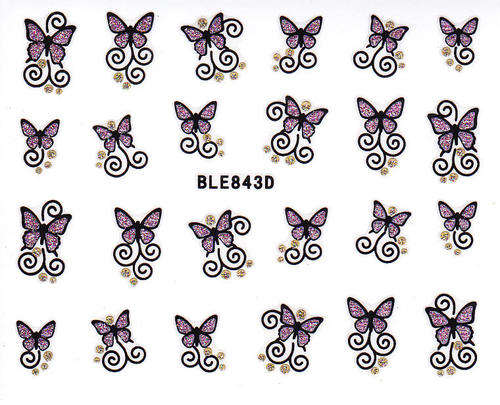 NAIL ART - GLITTER - STICKER - BUTTERFLY