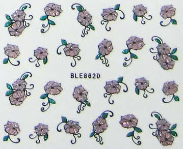 NAIL ART - GLITTER - STICKER - FLOWER