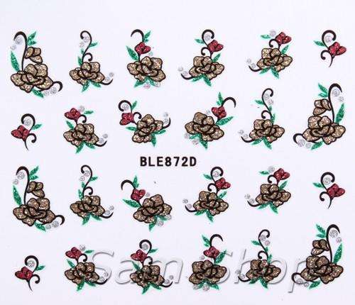 NAIL ART - GLITTER - STICKER - FLOWER