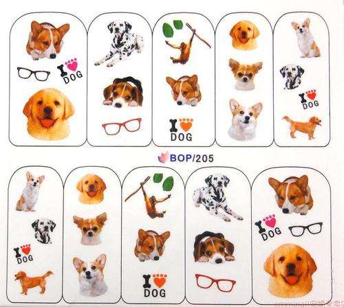 NAIL ART - WATER TRANSFER - DOGS