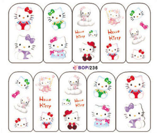 NAIL ART - WATER TRANSFER - HELLO KITTY