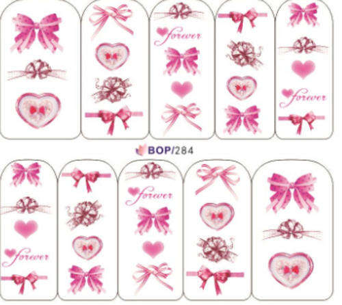 NAIL ART - WATER TRANSFER - BOWS