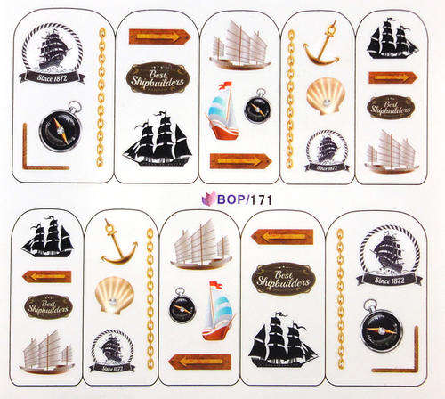 NAIL ART - WATER TRANSFER - SAILOR