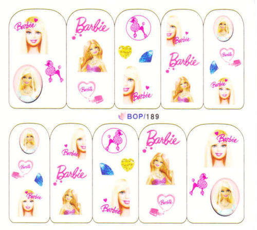 NAIL ART - WATER TRANSFER - BARBIE