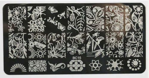 STAMPING NAIL ART GARDEN STYLE FLOWERS, BUTTERFLIES & DRAGONFLIES - IMAGE STAMPING PLATE ***SALE***