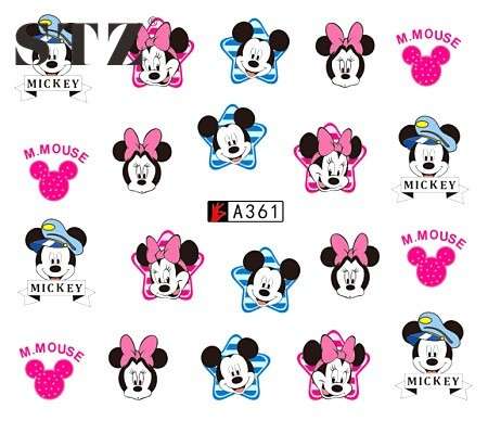 WATER TRANSFER NAIL ART DECAL - MICKEY & MINNIE MOUSE