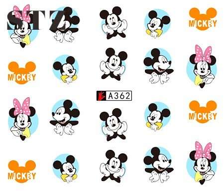 WATER TRANSFER NAIL ART DECAL - MICKEY & MINNIE MOUSE