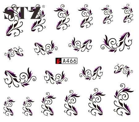 WATER TRANSFER NAIL ART DECAL - FLOWER/TWIRLS & SWIRLS