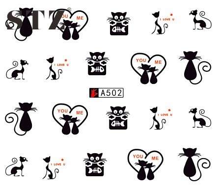 WATER TRANSFER NAIL ART DECAL - CATS