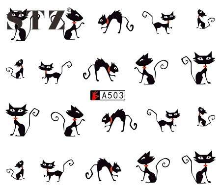 WATER TRANSFER NAIL ART DECAL - CATS